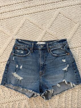 Abercrombie & Fitch Distressed Denim Cutoff Shorts - Blue Wash